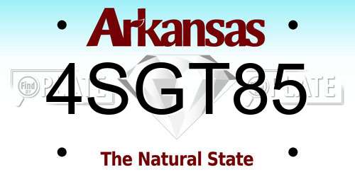 4SGT85 Arkansas License Plate