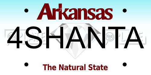 4SHANTA Arkansas License Plate