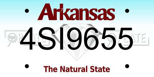 4SI9655 Arkansas License Plate
