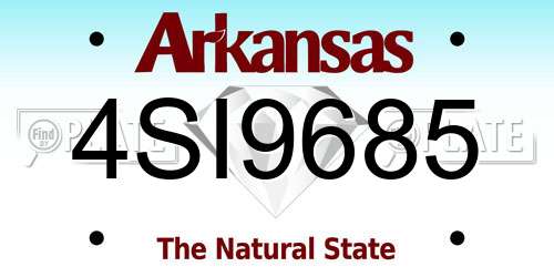 4SI9685 Arkansas License Plate
