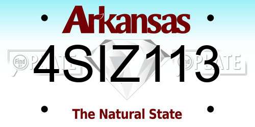 4SIZ113 Arkansas License Plate