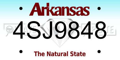 4SJ9848 Arkansas License Plate