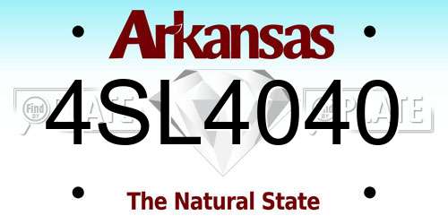 4SL4040 Arkansas License Plate