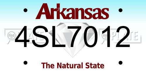 4SL7012 Arkansas License Plate