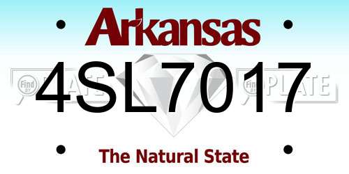4SL7017 Arkansas License Plate