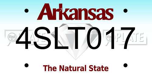 4SLT017 Arkansas License Plate