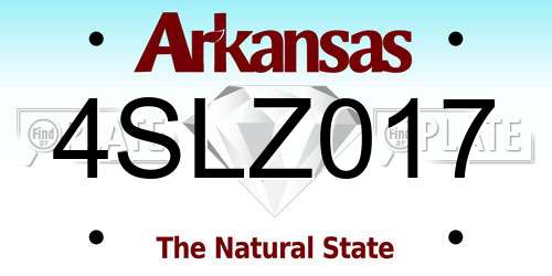 4SLZ017 Arkansas License Plate