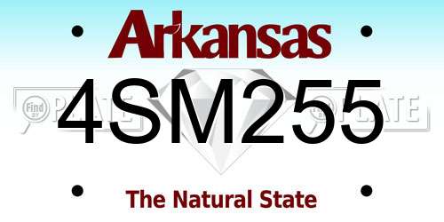 4SM255 Arkansas License Plate