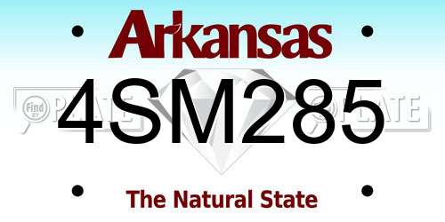 4SM285 Arkansas License Plate