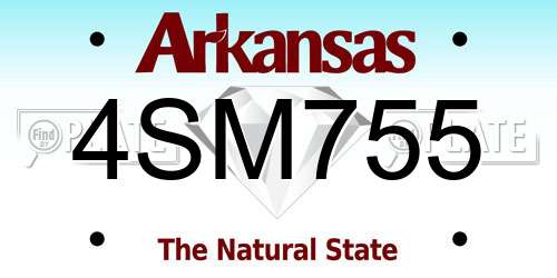 4SM755 Arkansas License Plate