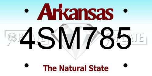 4SM785 Arkansas License Plate