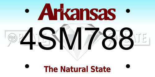 4SM788 Arkansas License Plate