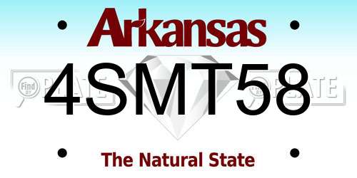 4SMT58 Arkansas License Plate