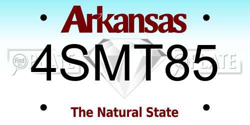4SMT85 Arkansas License Plate