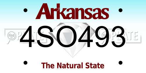4SO493 Arkansas License Plate