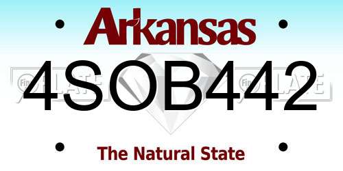 4SOB442 Arkansas License Plate