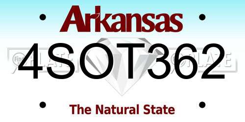 4SOT362 Arkansas License Plate