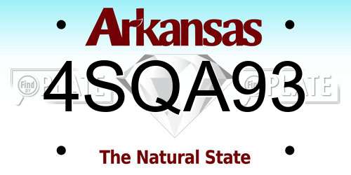 4SQA93 Arkansas License Plate