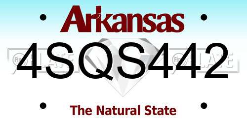 4SQS442 Arkansas License Plate