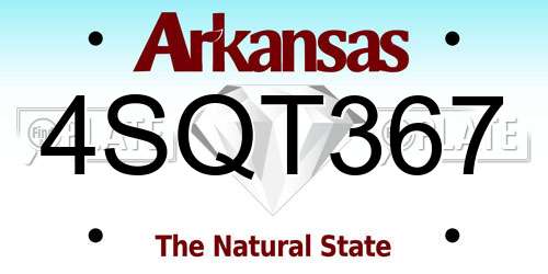 4SQT367 Arkansas License Plate