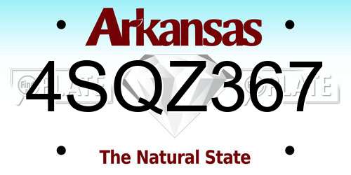 4SQZ367 Arkansas License Plate