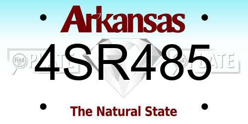 4SR485 Arkansas License Plate