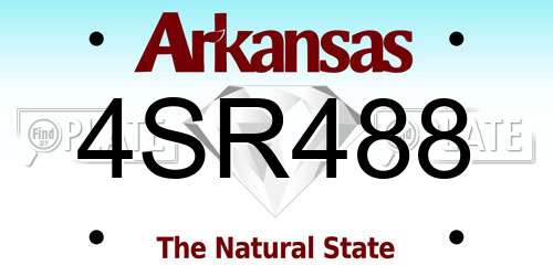 4SR488 Arkansas License Plate