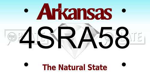 4SRA58 Arkansas License Plate