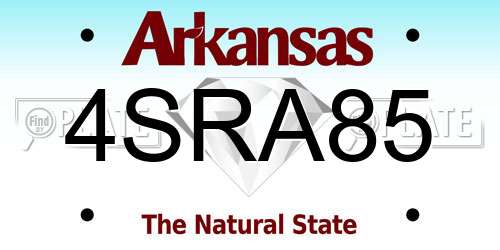 4SRA85 Arkansas License Plate