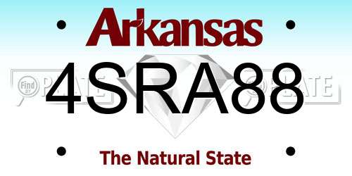4SRA88 Arkansas License Plate