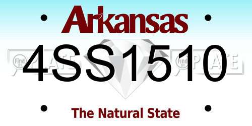 4SS1510 Arkansas License Plate