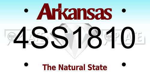 4SS1810 Arkansas License Plate