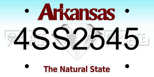 4SS2545 Arkansas License Plate