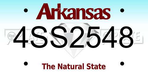 4SS2548 Arkansas License Plate