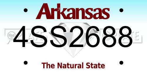 4SS2688 Arkansas License Plate