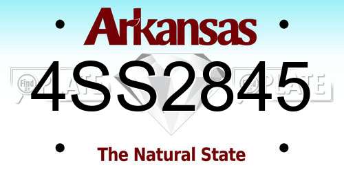 4SS2845 Arkansas License Plate