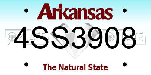4SS3908 Arkansas License Plate