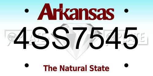 4SS7545 Arkansas License Plate