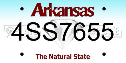 4SS7655 Arkansas License Plate