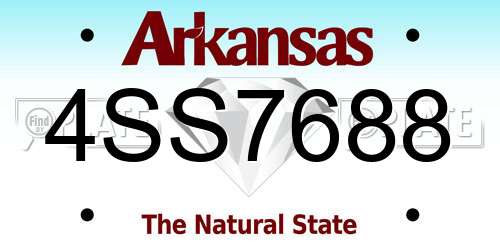 4SS7688 Arkansas License Plate