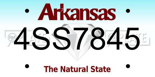 4SS7845 Arkansas License Plate