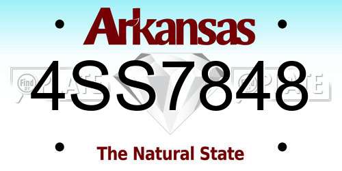 4SS7848 Arkansas License Plate
