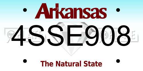 4SSE908 Arkansas License Plate