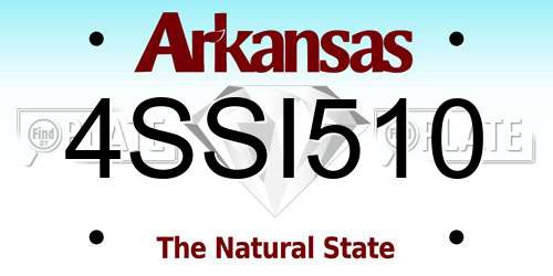 4SSI510 Arkansas License Plate