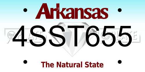 4SST655 Arkansas License Plate