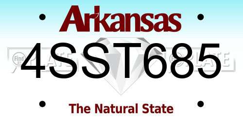 4SST685 Arkansas License Plate