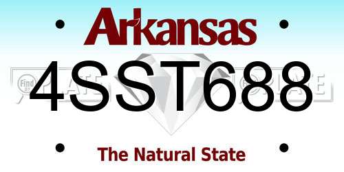 4SST688 Arkansas License Plate