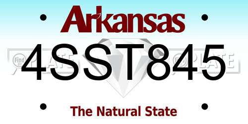 4SST845 Arkansas License Plate