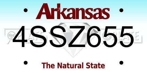 4SSZ655 Arkansas License Plate