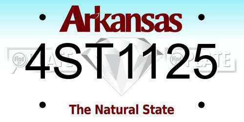 4ST1125 Arkansas License Plate